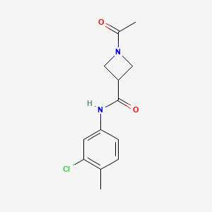 molecular formula C13H15ClN2O2 B3002154 1-acetyl-N-(3-chloro-4-methylphenyl)azetidine-3-carboxamide CAS No. 1421450-54-5