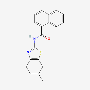 molecular formula C19H18N2OS B3002156 N-(6-甲基-4,5,6,7-四氢-1,3-苯并噻唑-2-基)萘-1-甲酰胺 CAS No. 321555-51-5