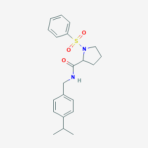 molecular formula C21H26N2O3S B300216 N-(4-Isopropylbenzyl)-1-(phenylsulfonyl)-2-pyrrolidinecarboxamide 