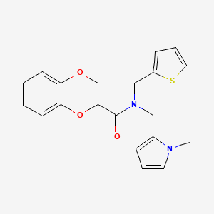 N-((1-methyl-1H-pyrrol-2-yl)methyl)-N-(thiophen-2-ylmethyl)-2,3-dihydrobenzo[b][1,4]dioxine-2-carboxamide