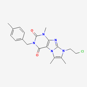 molecular formula C20H22ClN5O2 B3002170 8-(2-chloroethyl)-1,6,7-trimethyl-3-(4-methylbenzyl)-1H-imidazo[2,1-f]purine-2,4(3H,8H)-dione CAS No. 923461-67-0