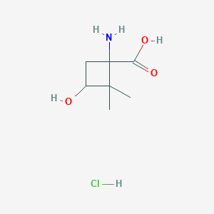 1-Amino-3-hydroxy-2,2-dimethylcyclobutane-1-carboxylic acid;hydrochloride