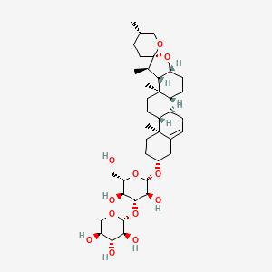 molecular formula C39H62O12 B3002179 (2R,3S,4R,5S)-2-[(2S,3S,4R,5S,6S)-2-[(1R,2S,3Ar,5'S,5aR,5bR,9R,11aS,11bR,13aR,13bS)-1,5',11a,13a-tetramethylspiro[3a,4,5,5a,5b,6,8,9,10,11,11b,12,13,13b-tetradecahydro-1H-phenanthro[2,1-e][1]benzofuran-2,2'-oxane]-9-yl]oxy-3,5-dihydroxy-6-(hydroxymethyl)oxan-4-yl]oxyoxane-3,4,5-triol CAS No. 65604-99-1