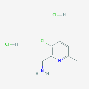 molecular formula C7H11Cl3N2 B3002183 (3-氯-6-甲基吡啶-2-基)甲胺；二盐酸盐 CAS No. 2445785-43-1