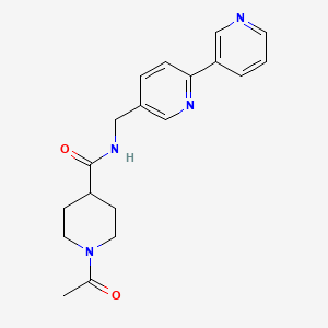 molecular formula C19H22N4O2 B3002187 N-([2,3'-bipyridin]-5-ylmethyl)-1-acetylpiperidine-4-carboxamide CAS No. 2034449-32-4