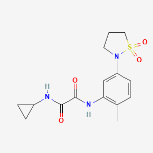 molecular formula C15H19N3O4S B3002188 N1-cyclopropyl-N2-(5-(1,1-dioxidoisothiazolidin-2-yl)-2-methylphenyl)oxalamide CAS No. 1105215-63-1