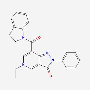 molecular formula C23H20N4O2 B3002194 5-ethyl-7-(indoline-1-carbonyl)-2-phenyl-2H-pyrazolo[4,3-c]pyridin-3(5H)-one CAS No. 923146-24-1