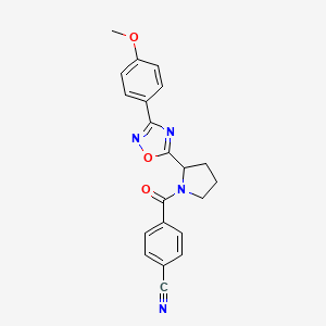 4-({2-[3-(4-Methoxyphenyl)-1,2,4-oxadiazol-5-yl]pyrrolidin-1-yl}carbonyl)benzonitrile