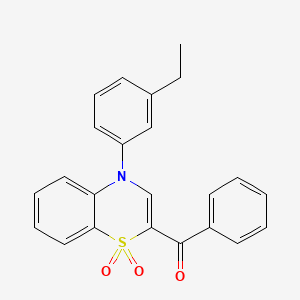 molecular formula C23H19NO3S B3002207 [4-(3-ethylphenyl)-1,1-dioxido-4H-1,4-benzothiazin-2-yl](phenyl)methanone CAS No. 1114652-04-8