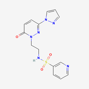 molecular formula C14H14N6O3S B3002212 N-(2-(6-氧代-3-(1H-吡唑-1-基)嘧啶并-1(6H)-基)乙基)吡啶-3-磺酰胺 CAS No. 1351623-25-0