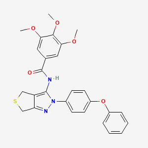 3,4,5-trimethoxy-N-(2-(4-phenoxyphenyl)-4,6-dihydro-2H-thieno[3,4-c]pyrazol-3-yl)benzamide