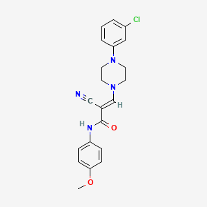 (E)-3-(4-(3-chlorophenyl)piperazin-1-yl)-2-cyano-N-(4-methoxyphenyl)acrylamide