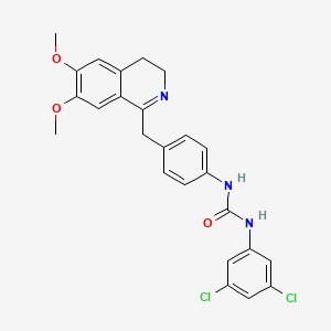 molecular formula C25H23Cl2N3O3 B3002221 1-(3,5-Dichlorophenyl)-3-[4-[(6,7-dimethoxy-3,4-dihydroisoquinolin-1-yl)methyl]phenyl]urea CAS No. 1024533-44-5