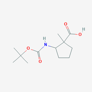 molecular formula C12H21NO4 B3002229 2-{[(Tert-butoxy)carbonyl]amino}-1-methylcyclopentane-1-carboxylic acid CAS No. 1555873-76-1