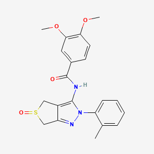 3,4-dimethoxy-N-[2-(2-methylphenyl)-5-oxo-4,6-dihydrothieno[3,4-c]pyrazol-3-yl]benzamide