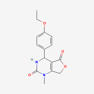 molecular formula C15H16N2O4 B3002233 4-(4-ethoxyphenyl)-1-methyl-4,7-dihydrofuro[3,4-d]pyrimidine-2,5(1H,3H)-dione CAS No. 2134706-35-5
