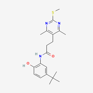 N-(5-tert-butyl-2-hydroxyphenyl)-3-[4,6-dimethyl-2-(methylsulfanyl)pyrimidin-5-yl]propanamide