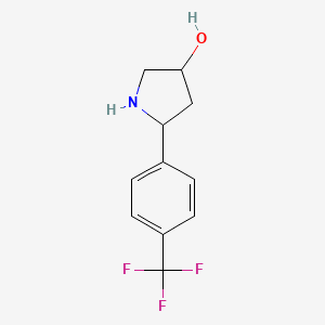 molecular formula C11H12F3NO B3002246 5-[4-(Trifluoromethyl)phenyl]pyrrolidin-3-ol CAS No. 1341047-68-4