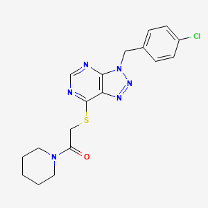 2-((3-(4-chlorobenzyl)-3H-[1,2,3]triazolo[4,5-d]pyrimidin-7-yl)thio)-1-(piperidin-1-yl)ethanone