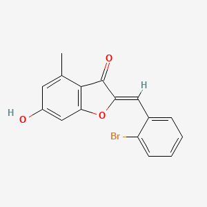 molecular formula C16H11BrO3 B3002252 2-[(2-Bromophenyl)methylene]-6-hydroxy-4-methylbenzo[b]furan-3-one CAS No. 903864-48-2