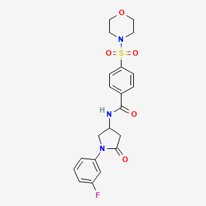 molecular formula C21H22FN3O5S B3002259 N-(1-(3-fluorophenyl)-5-oxopyrrolidin-3-yl)-4-(morpholinosulfonyl)benzamide CAS No. 887463-62-9