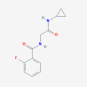 molecular formula C12H13FN2O2 B300226 N-[2-(cyclopropylamino)-2-oxoethyl]-2-fluorobenzamide 