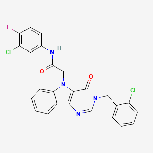 N-(3-chloro-4-fluorophenyl)-2-(3-(2-chlorobenzyl)-4-oxo-3H-pyrimido[5,4-b]indol-5(4H)-yl)acetamide