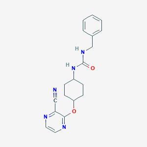 molecular formula C19H21N5O2 B3002269 1-Benzyl-3-((1r,4r)-4-((3-cyanopyrazin-2-yl)oxy)cyclohexyl)urea CAS No. 2034437-84-6