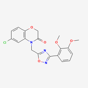 molecular formula C19H16ClN3O5 B3002270 6-chloro-4-((3-(2,3-dimethoxyphenyl)-1,2,4-oxadiazol-5-yl)methyl)-2H-benzo[b][1,4]oxazin-3(4H)-one CAS No. 1207013-06-6