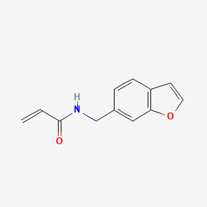 molecular formula C12H11NO2 B3002272 N-(1-Benzofuran-6-ylmethyl)prop-2-enamide CAS No. 2128691-40-5