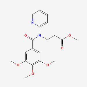 molecular formula C19H22N2O6 B3002277 3-[Pyridin-2-yl-(3,4,5-trimethoxy-benzoyl)-amino]-propionic acid methyl ester CAS No. 371232-44-9