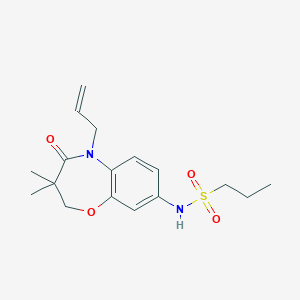 molecular formula C17H24N2O4S B3002278 N-(5-allyl-3,3-dimethyl-4-oxo-2,3,4,5-tetrahydrobenzo[b][1,4]oxazepin-8-yl)propane-1-sulfonamide CAS No. 921996-36-3