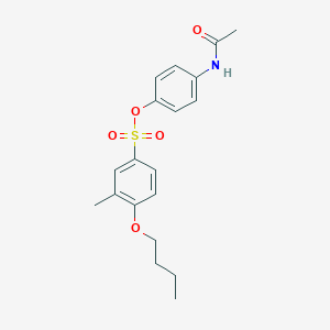 molecular formula C19H23NO5S B3002281 4-(乙酰氨基)苯基 4-丁氧基-3-甲基苯磺酸盐 CAS No. 2380182-62-5