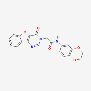 molecular formula C20H15N3O5 B3002282 N-(2,3-dihydrobenzo[b][1,4]dioxin-6-yl)-2-(4-oxobenzofuro[3,2-d]pyrimidin-3(4H)-yl)acetamide CAS No. 864923-11-5