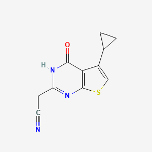 2-{5-cyclopropyl-4-oxo-3H,4H-thieno[2,3-d]pyrimidin-2-yl}acetonitrile