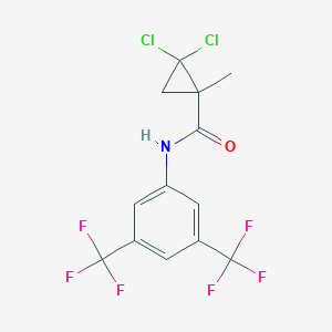 molecular formula C13H9Cl2F6NO B300229 N-[3,5-bis(trifluoromethyl)phenyl]-2,2-dichloro-1-methylcyclopropanecarboxamide 