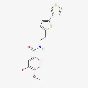 molecular formula C18H16FNO2S2 B3002290 N-(2-([2,3'-bithiophen]-5-yl)ethyl)-3-fluoro-4-methoxybenzamide CAS No. 2034547-57-2