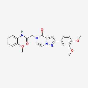 molecular formula C23H22N4O5 B3002294 2-[2-(3,4-dimethoxyphenyl)-4-oxopyrazolo[1,5-a]pyrazin-5(4H)-yl]-N-(2-methoxyphenyl)acetamide CAS No. 941876-76-2