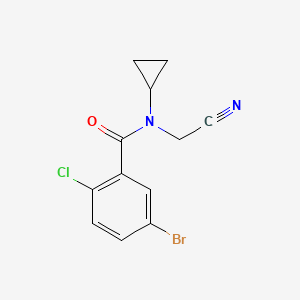 molecular formula C12H10BrClN2O B3002302 5-bromo-2-chloro-N-(cyanomethyl)-N-cyclopropylbenzamide CAS No. 1252399-11-3