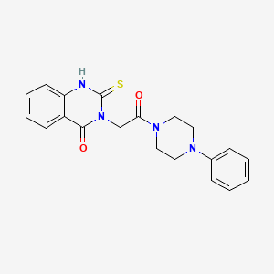 molecular formula C20H20N4O2S B3002304 3-[2-oxo-2-(4-phenylpiperazin-1-yl)ethyl]-2-sulfanylidene-1H-quinazolin-4-one CAS No. 422528-16-3