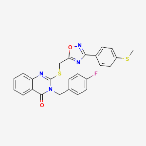 3-(4-fluorobenzyl)-2-(((3-(4-(methylthio)phenyl)-1,2,4-oxadiazol-5-yl)methyl)thio)quinazolin-4(3H)-one