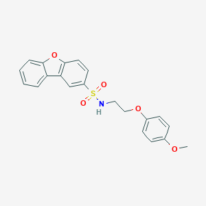 molecular formula C21H19NO5S B300231 N-[2-(4-methoxyphenoxy)ethyl]dibenzo[b,d]furan-2-sulfonamide 
