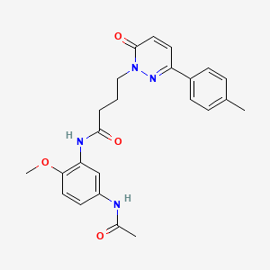 molecular formula C24H26N4O4 B3002313 N-(5-acetamido-2-methoxyphenyl)-4-(6-oxo-3-(p-tolyl)pyridazin-1(6H)-yl)butanamide CAS No. 946322-72-1