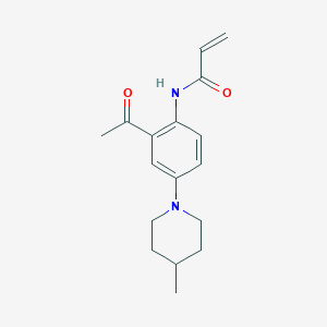 molecular formula C17H22N2O2 B3002317 N-[2-acetyl-4-(4-methylpiperidin-1-yl)phenyl]prop-2-enamide CAS No. 2270918-81-3