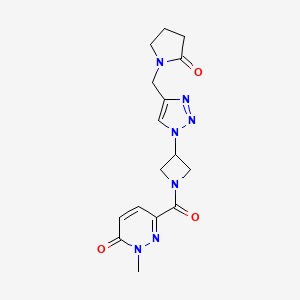 2-methyl-6-(3-(4-((2-oxopyrrolidin-1-yl)methyl)-1H-1,2,3-triazol-1-yl)azetidine-1-carbonyl)pyridazin-3(2H)-one