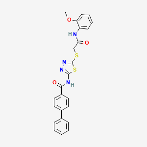 N-(5-((2-((2-methoxyphenyl)amino)-2-oxoethyl)thio)-1,3,4-thiadiazol-2-yl)-[1,1'-biphenyl]-4-carboxamide
