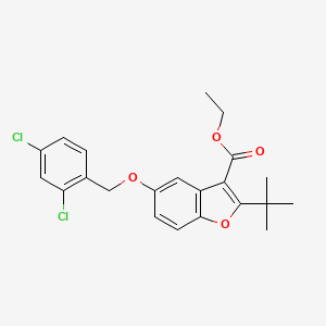 molecular formula C22H22Cl2O4 B3002328 Ethyl 2-tert-butyl-5-[(2,4-dichlorophenyl)methoxy]-1-benzofuran-3-carboxylate CAS No. 384793-82-2