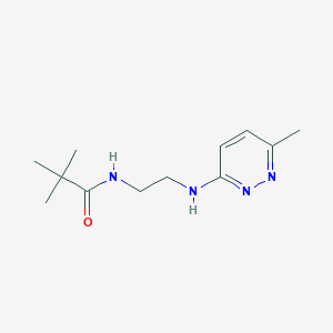 molecular formula C12H20N4O B3002329 N-(2-((6-methylpyridazin-3-yl)amino)ethyl)pivalamide CAS No. 1172290-78-6