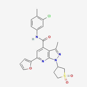 molecular formula C23H21ClN4O4S B3002332 N-(3-氯-4-甲基苯基)-1-(1,1-二氧化四氢噻吩-3-基)-6-(呋喃-2-基)-3-甲基-1H-吡唑并[3,4-b]吡啶-4-甲酰胺 CAS No. 1105245-96-2