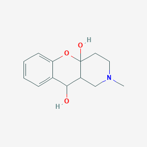 molecular formula C13H17NO3 B3002334 2-Methyl-3,4,10,10a-tetrahydro-1H-chromeno[3,2-c]pyridine-4a,10-diol CAS No. 2415518-02-2